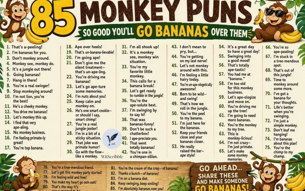 Monkey Birthday Puns for Cards and Messages