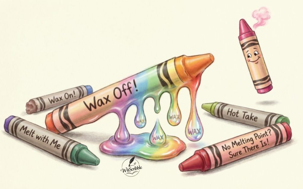 Crayon Puns About Wax and Melting